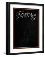 Wooden Picture Frame Chalkboard Blackboard Used as Today's Menu-MarjanCermelj-Framed Art Print