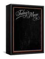 Wooden Picture Frame Chalkboard Blackboard Used as Today's Menu-MarjanCermelj-Framed Stretched Canvas