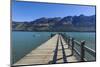 Wooden Pier in the Turquoise Water of Lake Wakatipu-Michael-Mounted Photographic Print