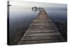 Wooden Pier Jutting into Sea-Paul Souders-Stretched Canvas