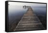 Wooden Pier Jutting into Sea-Paul Souders-Framed Stretched Canvas