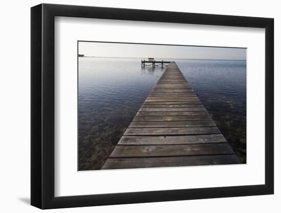 Wooden Pier Jutting into Sea-Paul Souders-Framed Photographic Print