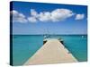 Wooden Pier on the Beach at Grand-Case on the French Side, St. Martin, Leeward Islands, West Indies-Gavin Hellier-Stretched Canvas