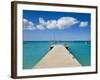 Wooden Pier on the Beach at Grand-Case on the French Side, St. Martin, Leeward Islands, West Indies-Gavin Hellier-Framed Photographic Print