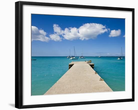 Wooden Pier on the Beach at Grand-Case on the French Side, St. Martin, Leeward Islands, West Indies-Gavin Hellier-Framed Photographic Print