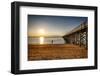 Wooden Pier Perspective at Sunset, Keansburg, New Jersey, USA-George Oze-Framed Photographic Print