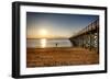 Wooden Pier Perspective at Sunset, Keansburg, New Jersey, USA-George Oze-Framed Photographic Print