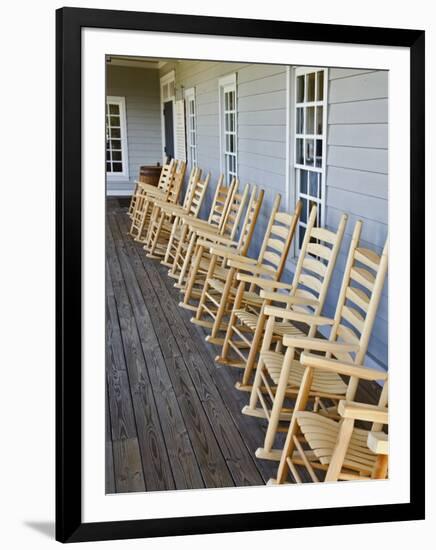 Wooden Rocking Chairs, Labrot & Graham Distillery, Kentucky, USA-Adam Jones-Framed Photographic Print