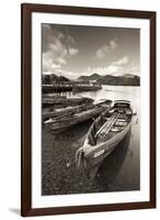 Wooden Rowing Boats on Derwent Water, Keswick, Lake District, Cumbria, England. Autumn-Adam Burton-Framed Photographic Print