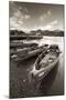 Wooden Rowing Boats on Derwent Water, Keswick, Lake District, Cumbria, England. Autumn-Adam Burton-Mounted Photographic Print