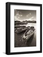 Wooden Rowing Boats on Derwent Water, Keswick, Lake District, Cumbria, England. Autumn-Adam Burton-Framed Photographic Print