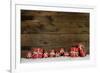 Wooden Rustic Background with Red Christmas Presents.-Imagesbavaria-Framed Photographic Print