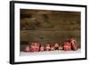 Wooden Rustic Background with Red Christmas Presents.-Imagesbavaria-Framed Photographic Print