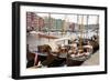 Wooden sailboats at the old boat festival in Trondheim, Trondelag-Ellen Rooney-Framed Photographic Print