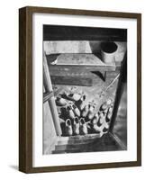 Wooden Shoes in a Hallway at the Bottom of the Stairs-George Rodger-Framed Photographic Print