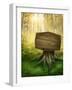 Wooden Sign in the Magic Dark Forest-egal-Framed Photographic Print