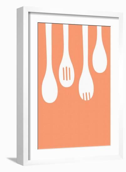 Wooden Spoons - Letterpress-Lantern Press-Framed Art Print