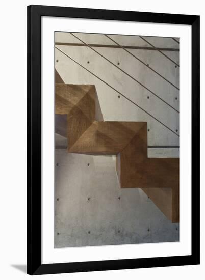 Wooden Staircase Detail-Amit Geron-Framed Photo