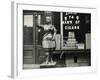 Wooden Statue in Front of Cigar Shop-null-Framed Photographic Print