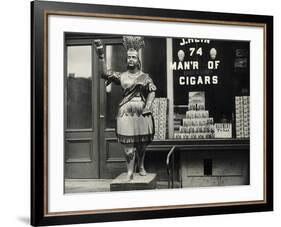 Wooden Statue in Front of Cigar Shop-null-Framed Photographic Print