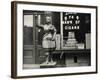 Wooden Statue in Front of Cigar Shop-null-Framed Photographic Print