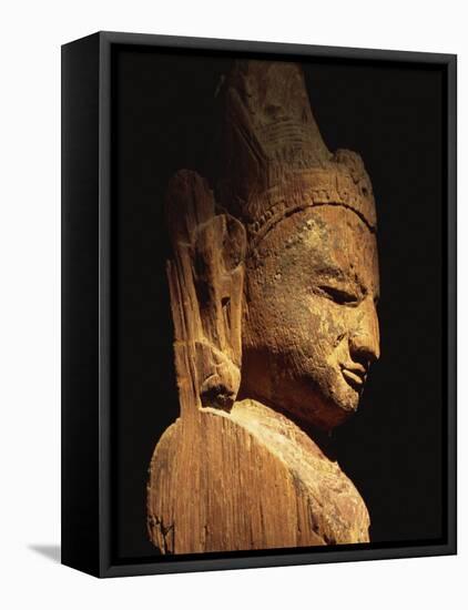 Wooden Statue of Lokanatha Dating from the 12th or 13th Century, Bagan Museum, Bagan, Myanmar-Strachan James-Framed Stretched Canvas