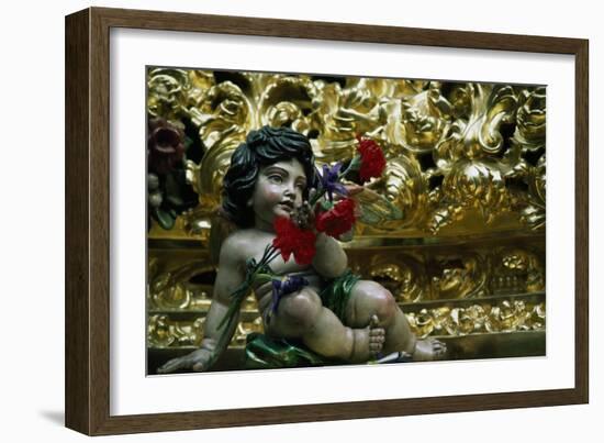 Wooden Statue on Scene from Passion of Jesus Which Is Carried in During Holy Week Procession-null-Framed Giclee Print