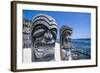 Wooden Statues in Puuhonua O Honaunau National Historical Park-Michael Runkel-Framed Photographic Print
