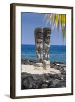 Wooden Statues in the Puuhonua O Honaunau National Historical Park-Michael Runkel-Framed Photographic Print
