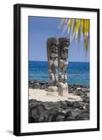Wooden Statues in the Puuhonua O Honaunau National Historical Park-Michael Runkel-Framed Photographic Print