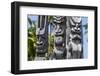 Wooden Statues in the Puuhonua O Honaunau National Historical Park-Michael Runkel-Framed Photographic Print