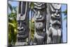 Wooden Statues in the Puuhonua O Honaunau National Historical Park-Michael Runkel-Mounted Photographic Print