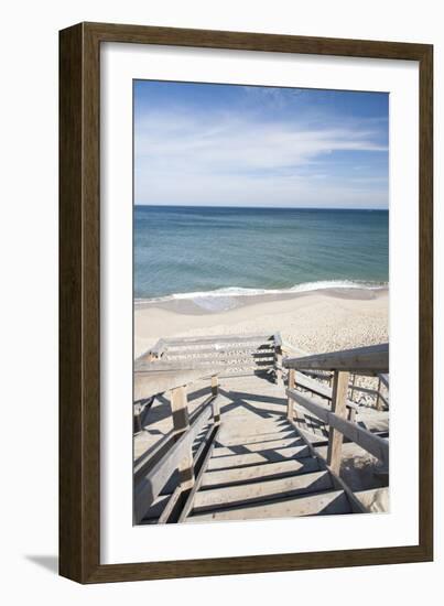 Wooden Steps at Nauset Light Beach in Cape Cod, Boston, Usa-null-Framed Photographic Print