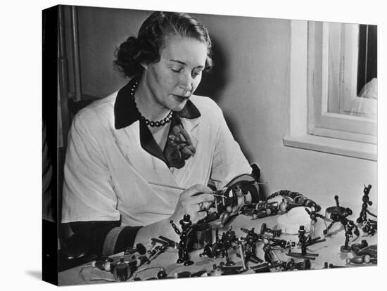 Wooden Toys Being Finished in Vienna, Austria, Bound for America, 1952-null-Stretched Canvas