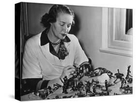 Wooden Toys Being Finished in Vienna, Austria, Bound for America, 1952-null-Stretched Canvas