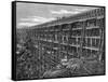 Wooden Trestle Bridge on the Union Pacific Railroad, Dale Creek, Wyoming, USA, 1869-null-Framed Stretched Canvas