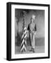 Wooden Uncle Sam and the American Flag-Joseph Randall Blanchard-Framed Photographic Print