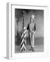 Wooden Uncle Sam and the American Flag-Joseph Randall Blanchard-Framed Photographic Print