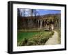 Wooden Walkway (Boardwalk) and Waterfalls in Plitvice Lakes National Park-Simon Montgomery-Framed Photographic Print