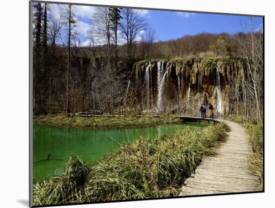 Wooden Walkway (Boardwalk) and Waterfalls in Plitvice Lakes National Park-Simon Montgomery-Mounted Photographic Print