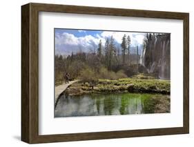 Wooden Walkway (Boardwalk) and Waterfalls in Plitvice Lakes National Park-Simon Montgomery-Framed Photographic Print