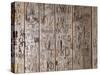 Wooden Wall, Names, Initials, Incised-Thonig-Stretched Canvas