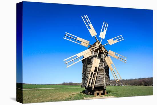 Wooden Windmill in Open-Air Museum Pirogovo, Ukraine-pavel klimenko-Stretched Canvas