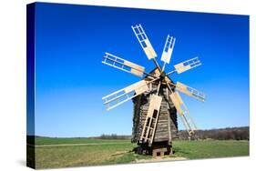 Wooden Windmill in Open-Air Museum Pirogovo, Ukraine-pavel klimenko-Stretched Canvas