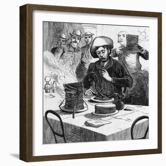 Woodgo Eats Pancakes-null-Framed Art Print