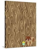 Woodgrain Squirrel-Joanne Paynter Design-Stretched Canvas