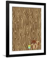 Woodgrain Squirrel-Joanne Paynter Design-Framed Giclee Print