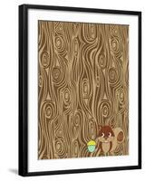 Woodgrain Squirrel-Joanne Paynter Design-Framed Giclee Print