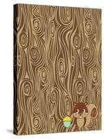 Woodgrain Squirrel-Joanne Paynter Design-Stretched Canvas