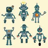 Cute Little Robots Collection - in Vector - Set 1-woodhouse-Art Print